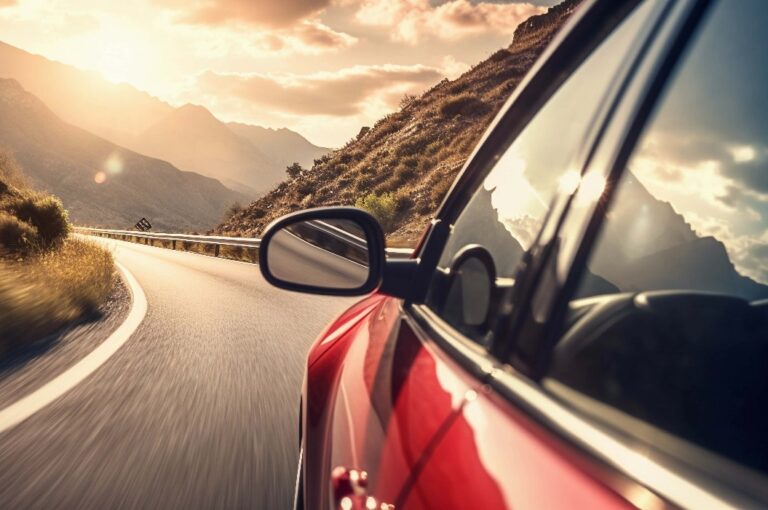 Sommerreisen mit dem Auto. Ai generativ